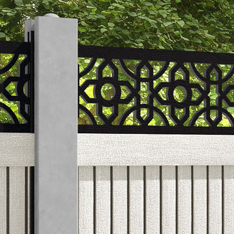 Virtis Nabila Fence Panel - Light Stone - for existing concrete posts