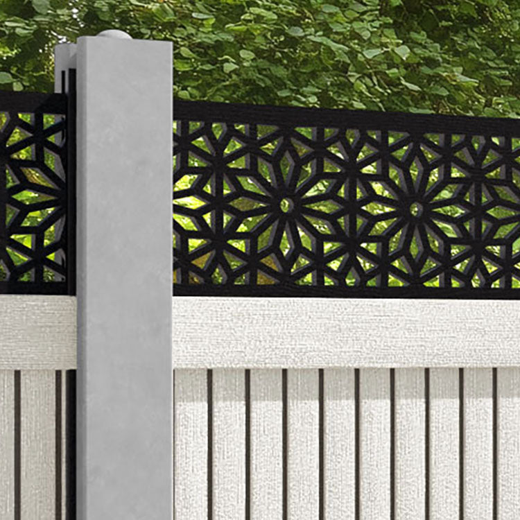 Virtis Narwa Fence Panel - Light Stone - for existing concrete posts
