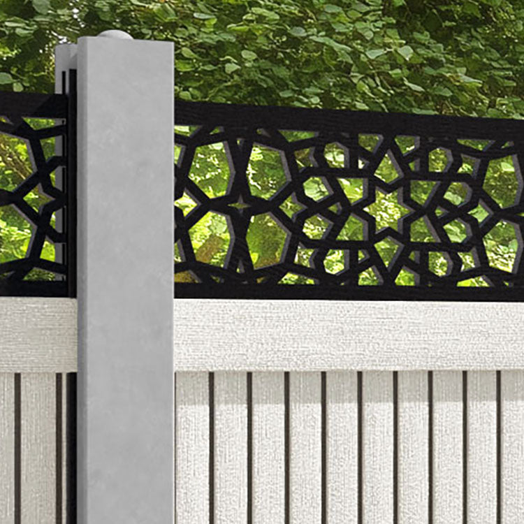 Virtis Nazira Fence Panel - Light Stone - for existing concrete posts