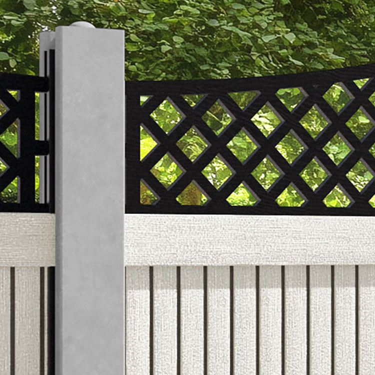 Virtis Oxford Curved Top Fence Panel - Light Stone - for existing concrete posts