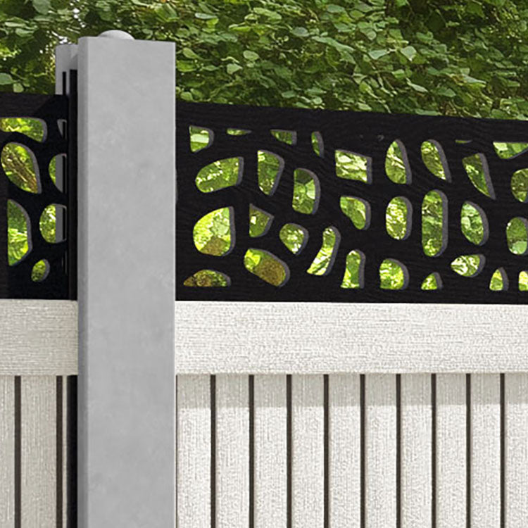 Virtis Pebble Fence Panel - Light Stone - for existing concrete posts