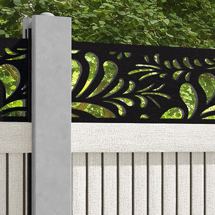 Virtis Petal Fence Panel - Light Stone - for existing concrete posts