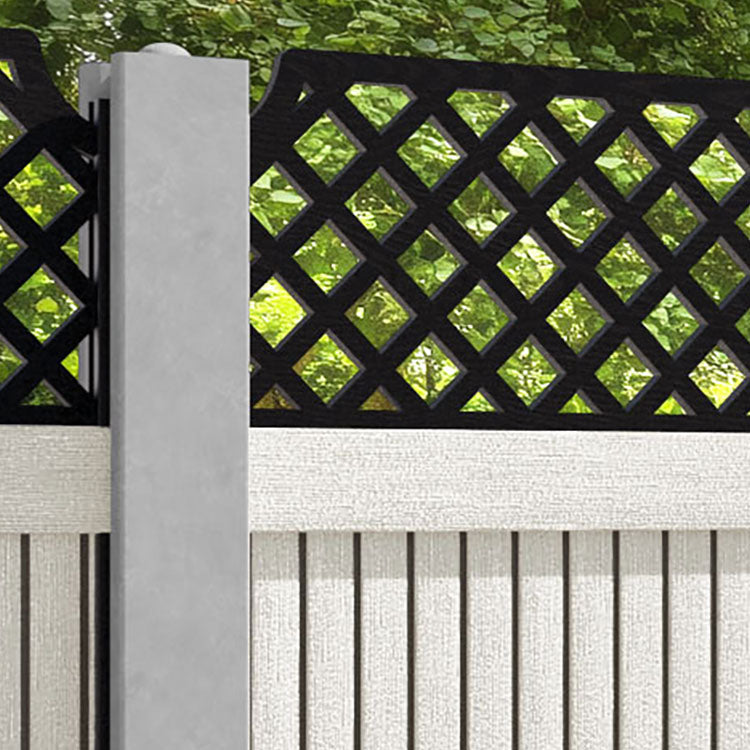 Virtis Regal Hive Fence Panel - Light Stone - for existing concrete posts