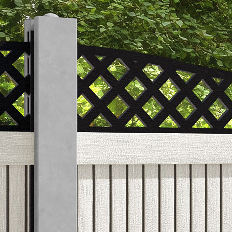 Virtis Low Wave Fence Panel - Light Stone - for existing concrete posts