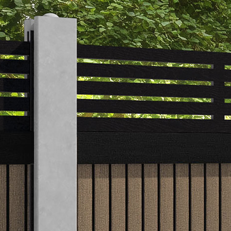 Virtis Aspen Fence Panel - Teak - for existing concrete posts