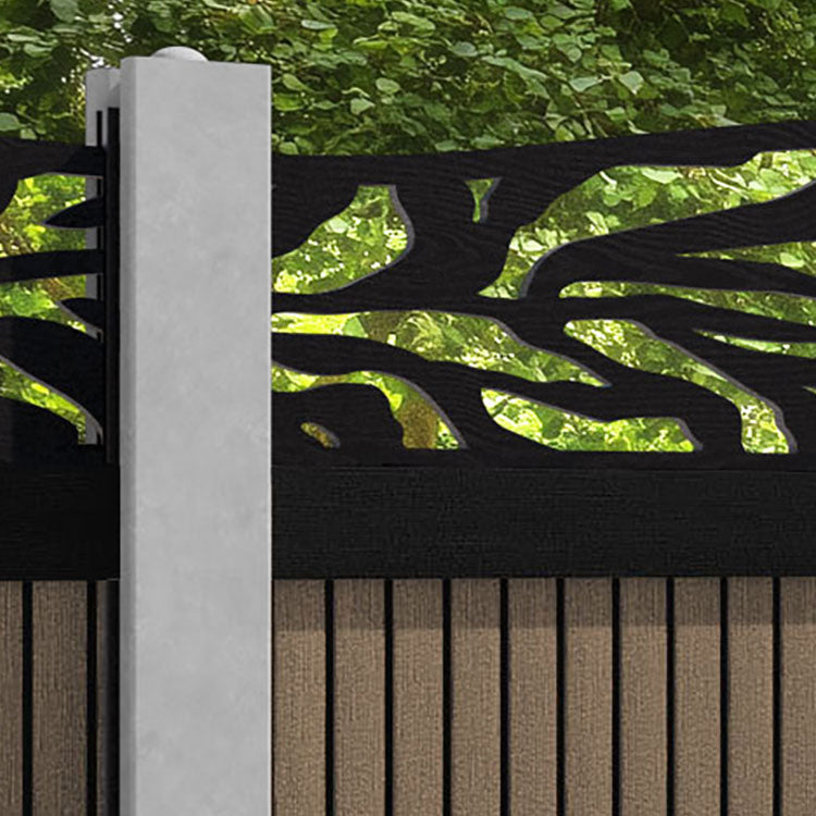 Virtis Malawi Curved Top Fence Panel - Teak - for existing concrete posts