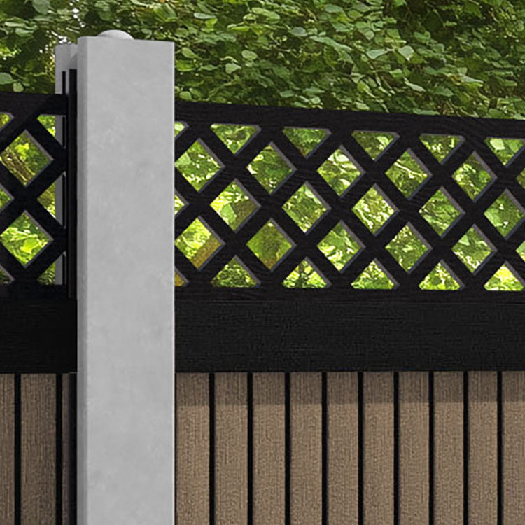 Virtis Hive Fence Panel - Teak - for existing concrete posts