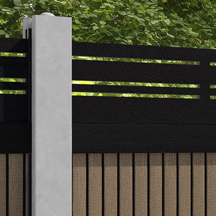 Virtis Linea Fence Panel - Teak - for existing concrete posts
