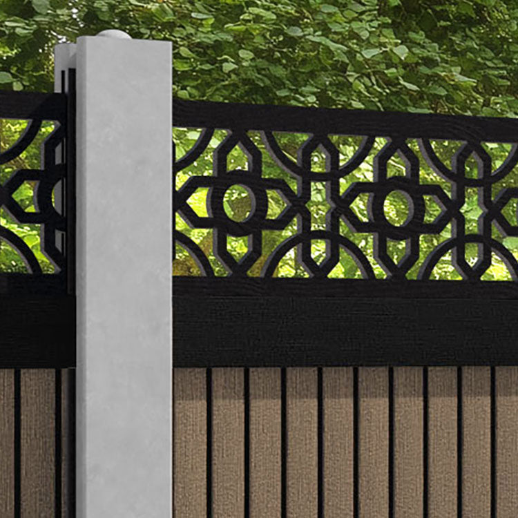 Virtis Nabila Fence Panel - Teak - for existing concrete posts