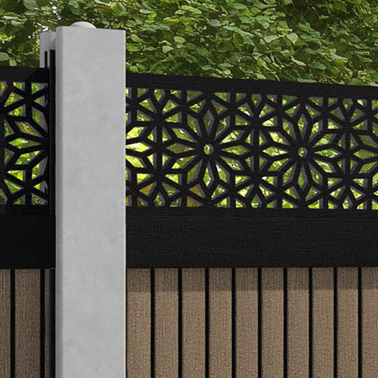 Virtis Narwa Fence Panel - Teak - for existing concrete posts