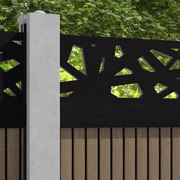 Virtis Prism Fence Panel - Teak - for existing concrete posts