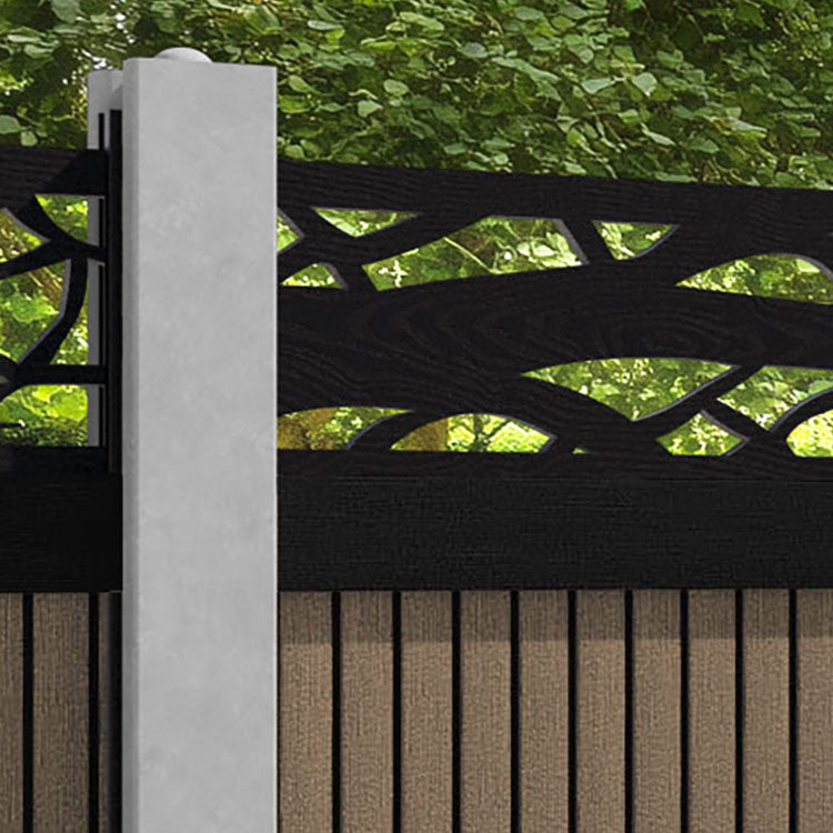 Virtis Twilight Fence Panel - Teak - for existing concrete posts