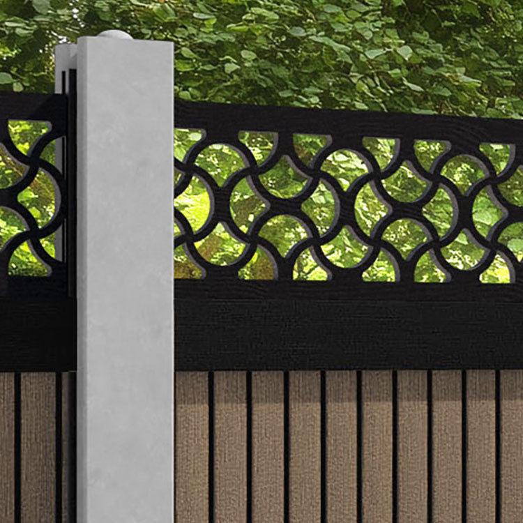 Virtis Vida Fence Panel - Teak - for existing concrete posts