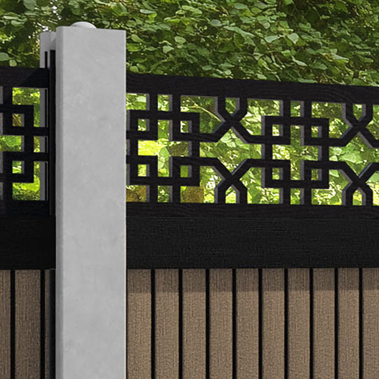 Virtis Zaria Fence Panel - Teak - for existing concrete posts