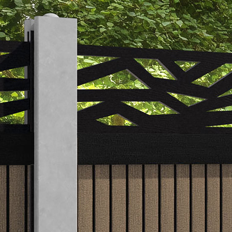 Virtis Zenith Fence Panel - Teak - for existing concrete posts