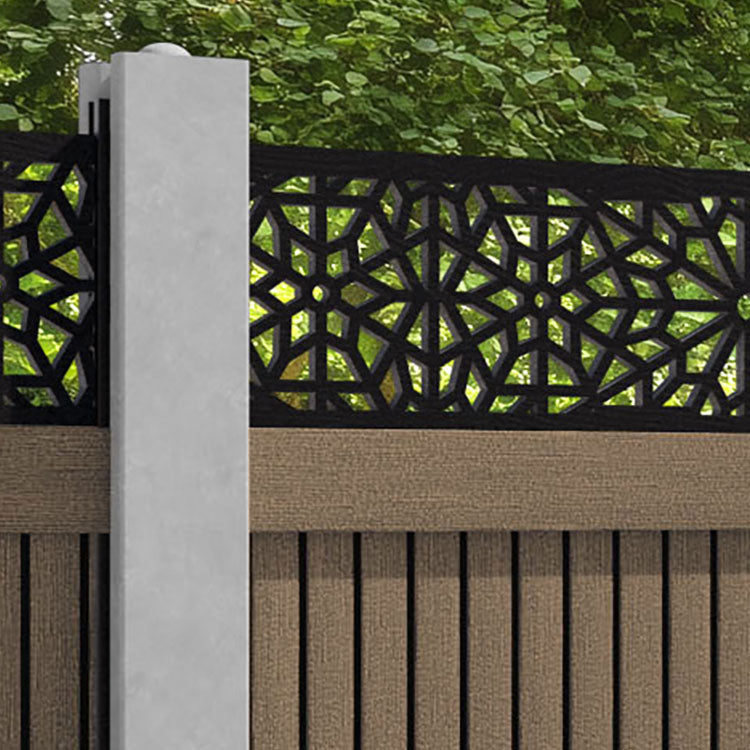 Virtis Alnara Fence Panel - Teak - for existing concrete posts