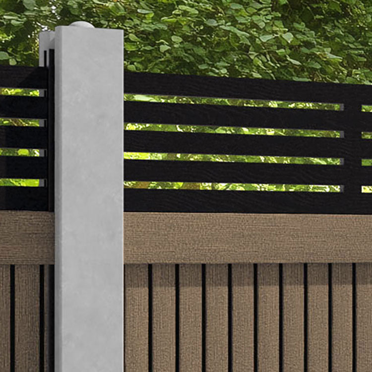 Virtis Aspen Fence Panel - Teak - for existing concrete posts