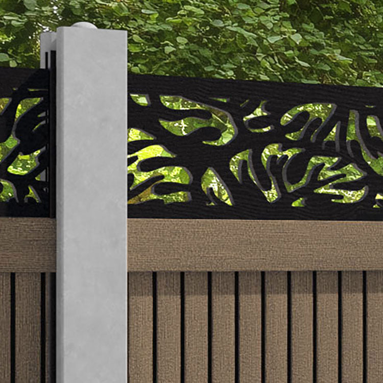 Virtis Botanic Fence Panel - Teak - for existing concrete posts