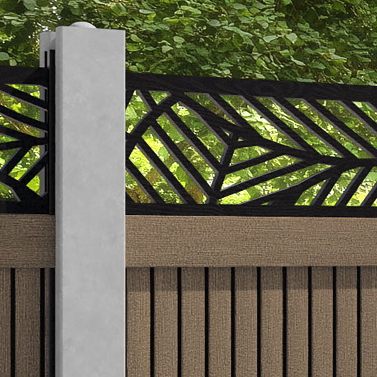 Virtis Habitat Fence Panel - Teak - for existing concrete posts