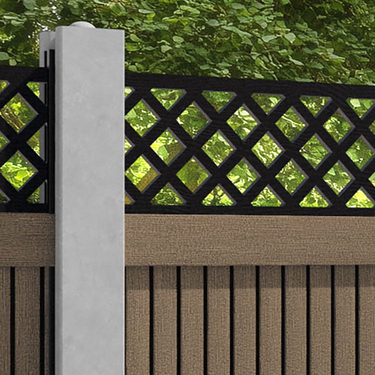 Virtis Hive Fence Panel - Teak - for existing concrete posts