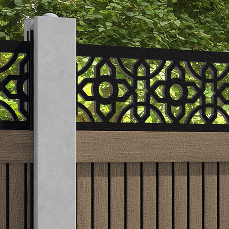 Virtis Nabila Fence Panel - Teak - for existing concrete posts