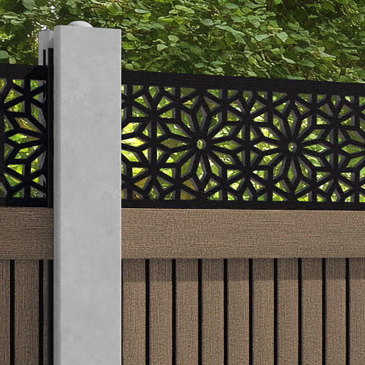 Virtis Narwa Fence Panel - Teak - for existing concrete posts