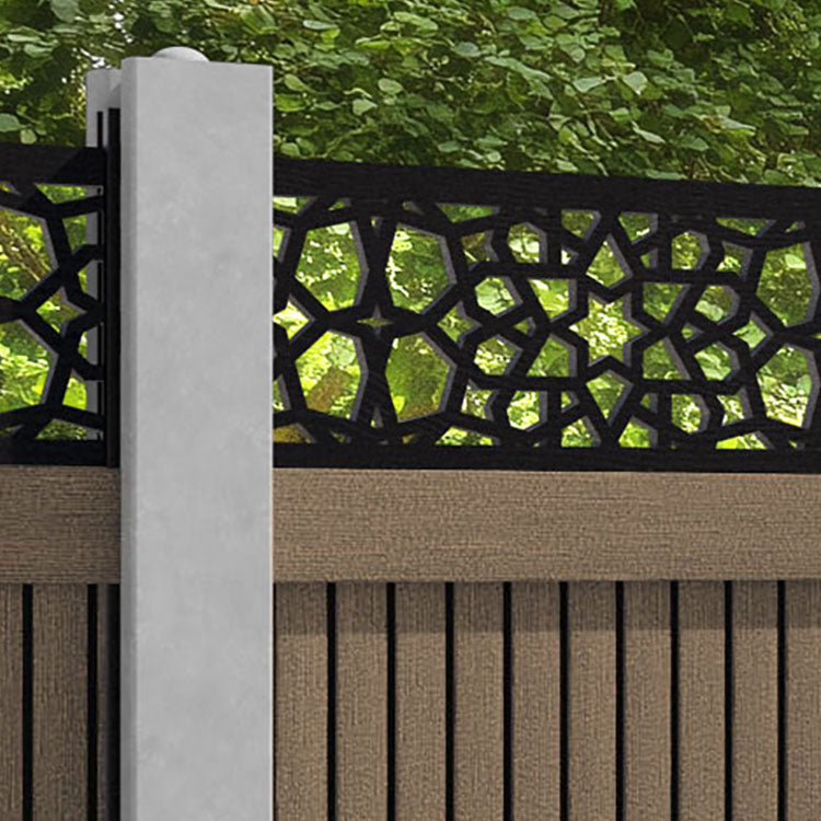 Virtis Nazira Fence Panel - Teak - for existing concrete posts