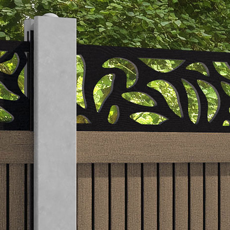 Virtis Plume Fence Panel - Teak - for existing concrete posts