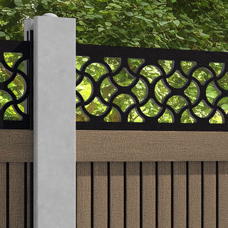 Virtis Vida Fence Panel - Teak - for existing concrete posts