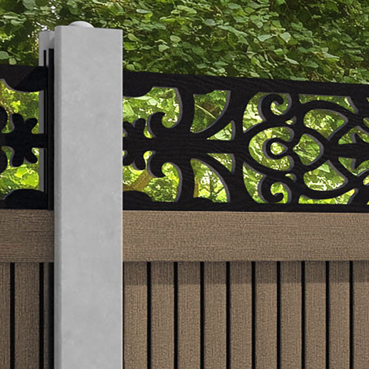 Virtis Windsor Fence Panel - Teak - for existing concrete posts