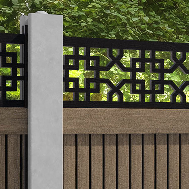 Virtis Zaria Fence Panel - Teak - for existing concrete posts