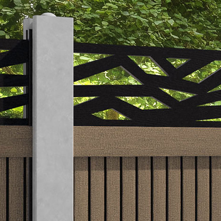 Virtis Zenith Fence Panel - Teak - for existing concrete posts
