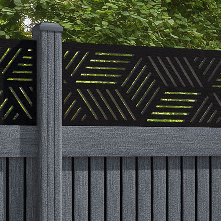 Virtis Cubed Fence Panel - Anthracite - with our composite posts