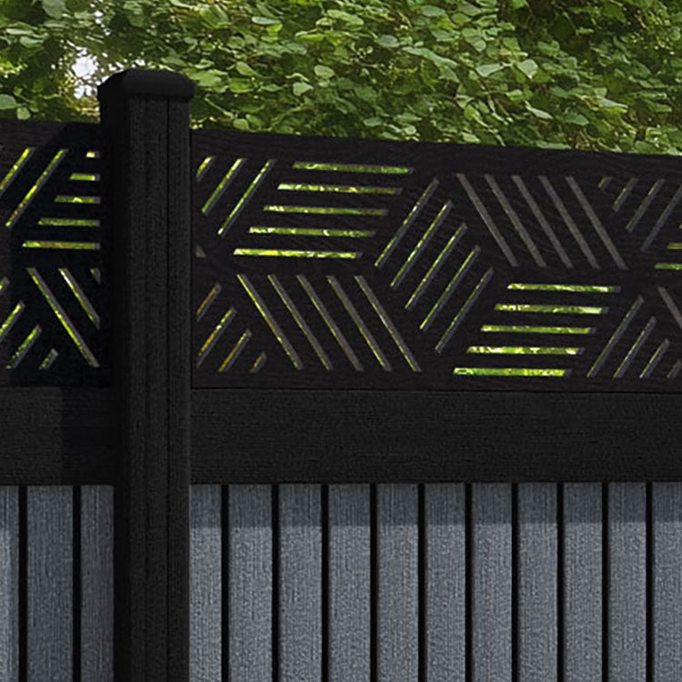 Virtis Cubed Fence Panel - Anthracite - with our composite posts