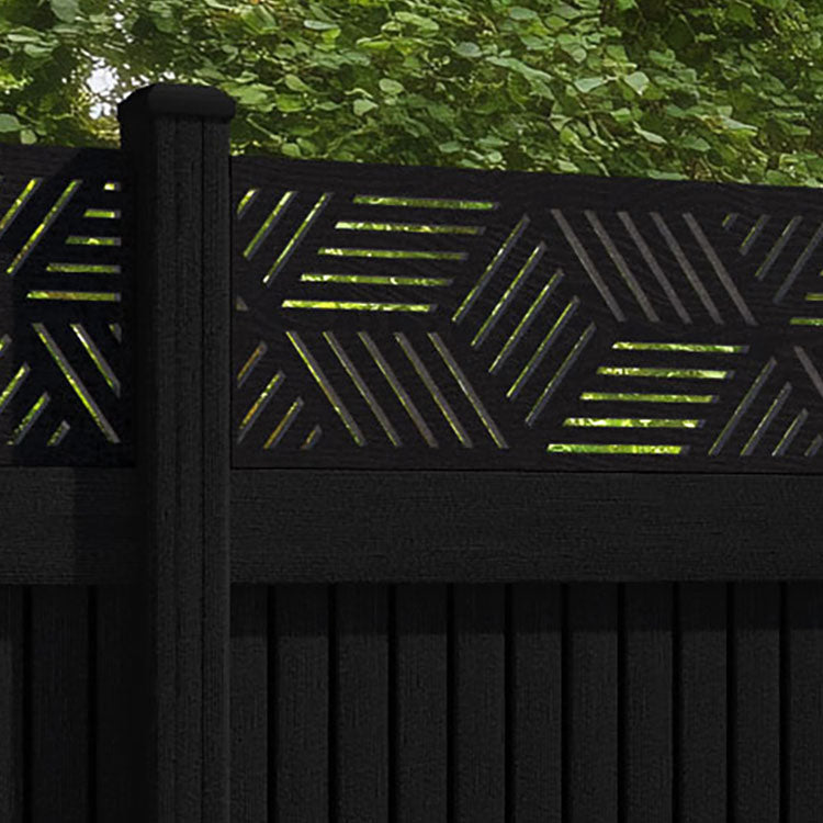Virtis Cubed Fence Panel - Black - with our composite posts
