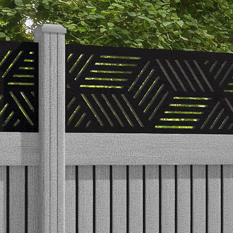 Virtis Cubed Fence Panel - Light Grey - with our composite posts