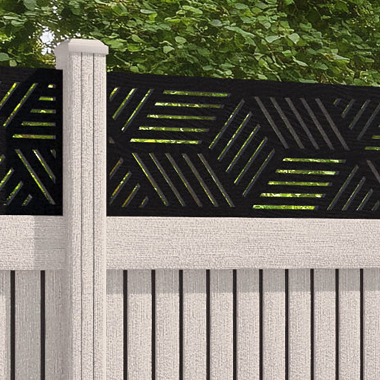 Virtis Cubed Fence Panel - Mid Stone - with our composite posts