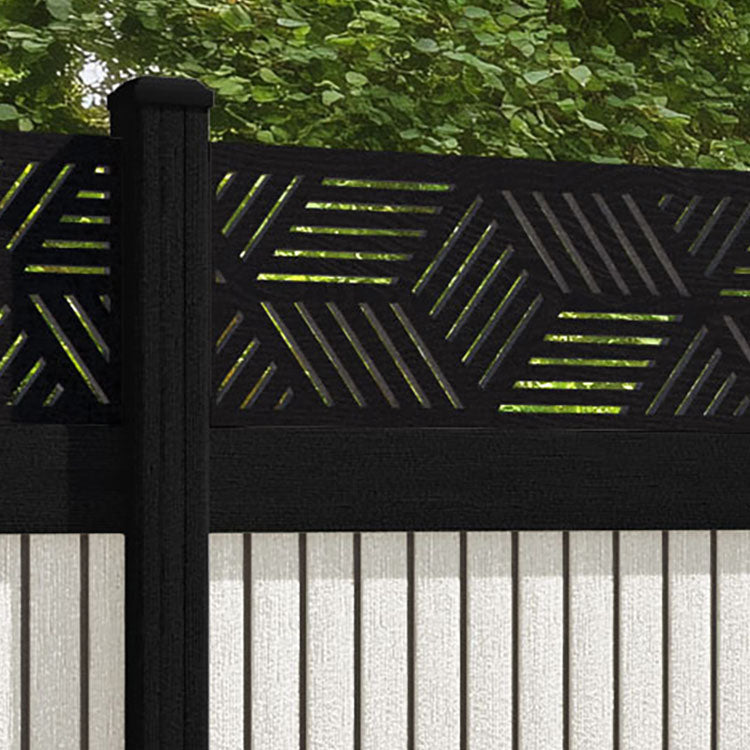 Virtis Cubed Fence Panel - Light Stone - with our composite posts