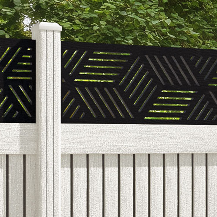 Virtis Cubed Fence Panel - Light Stone - with our composite posts