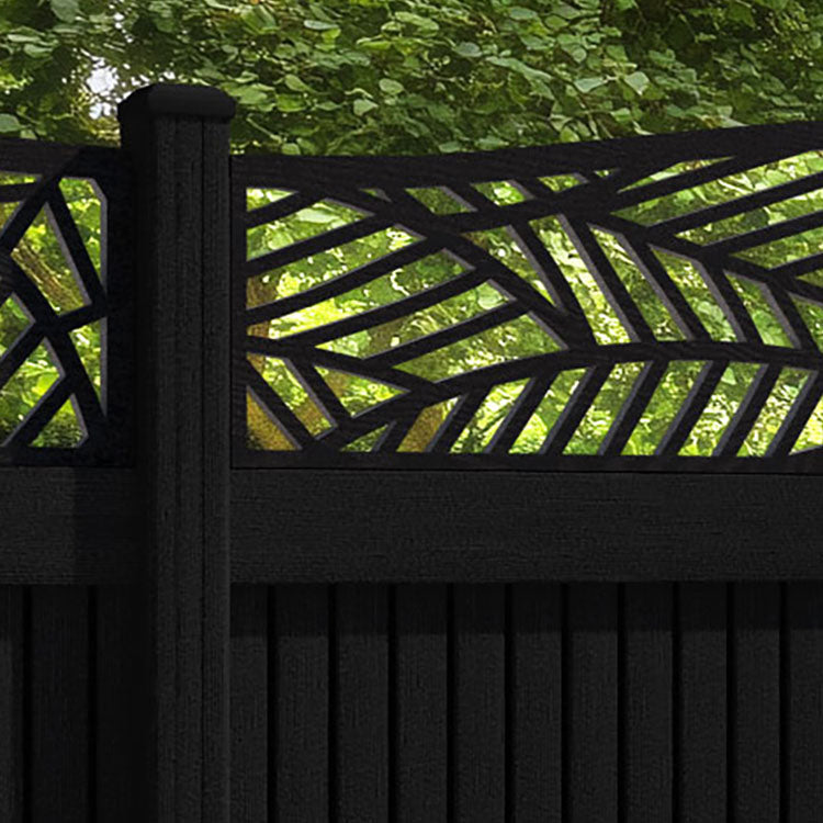 Virtis Habitat Curved Top Fence Panel - Black - with our composite posts