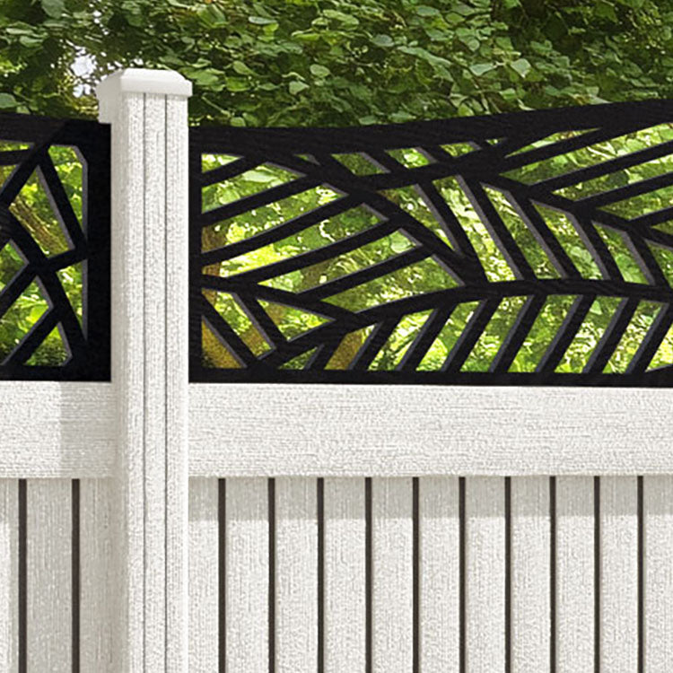 Virtis Habitat Curved Top Fence Panel - Light Stone - with our composite posts