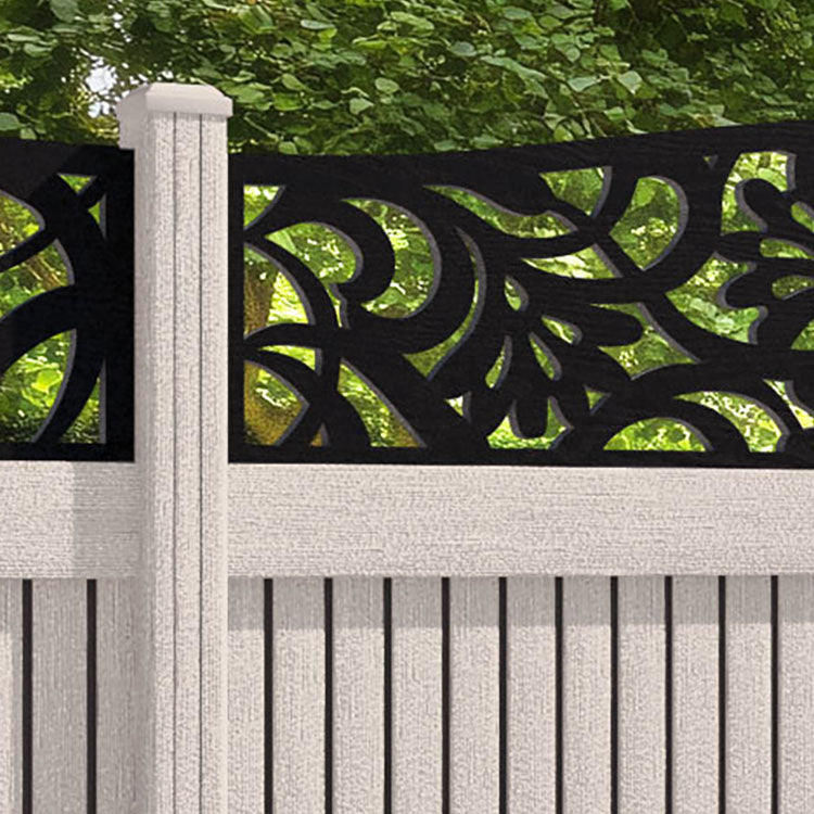 Virtis Heritage Curved Top Fence Panel - Mid Stone - with our composite posts