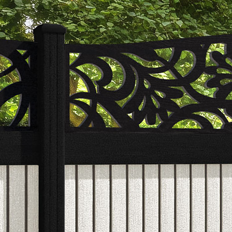 Virtis Heritage Curved Top Fence Panel - Light Stone - with our composite posts