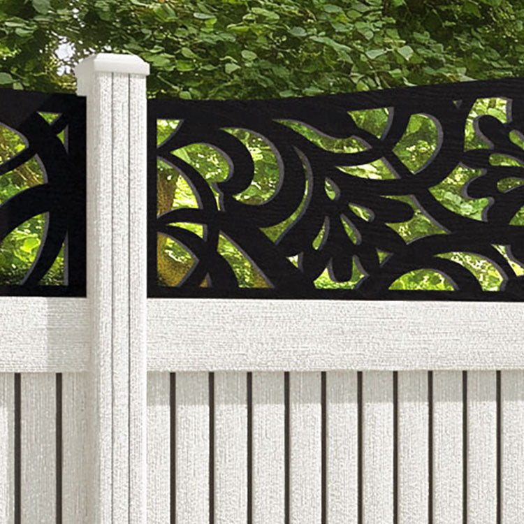 Virtis Heritage Curved Top Fence Panel - Light Stone - with our composite posts