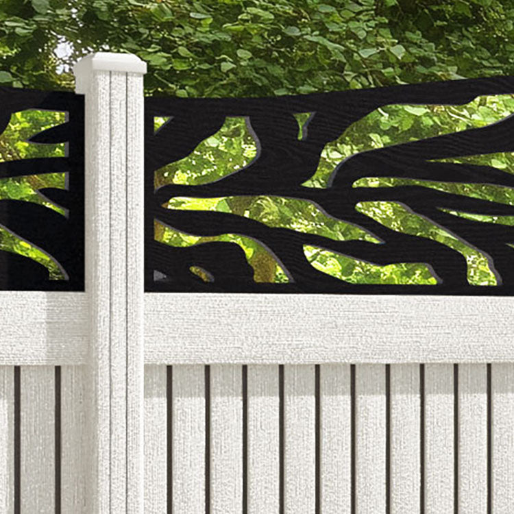 Virtis Malawi Curved Top Fence Panel - Light Stone - with our composite posts