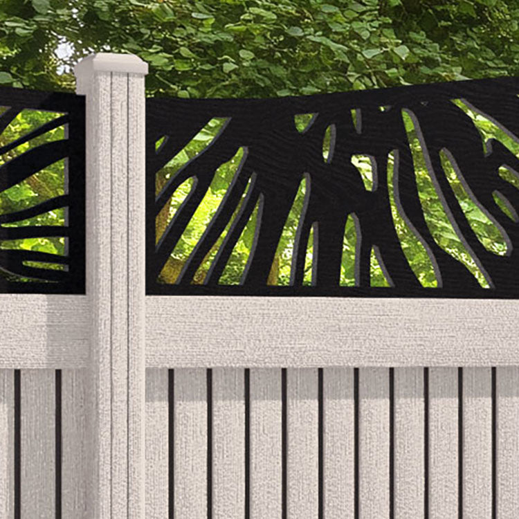 Virtis Poppy Curved Top Fence Panel - Mid Stone - with our composite posts