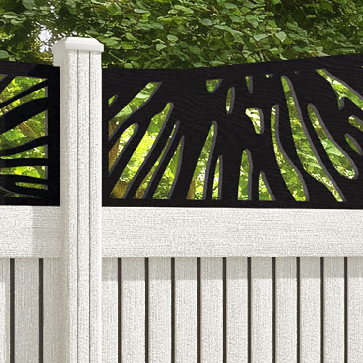 Virtis Poppy Curved Top Fence Panel - Light Stone - with our composite posts