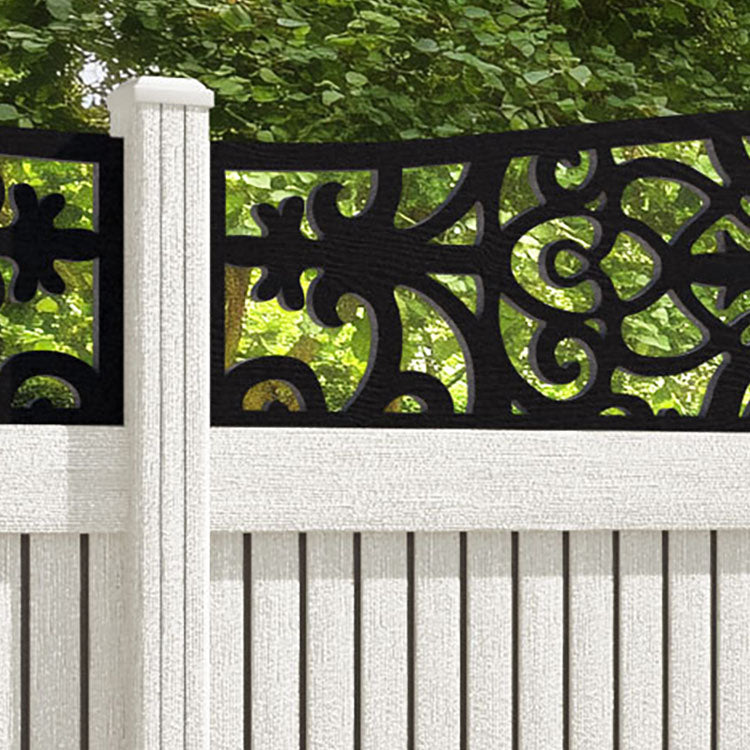 Virtis Windsor Curved Top Fence Panel - Light Stone - with our composite posts