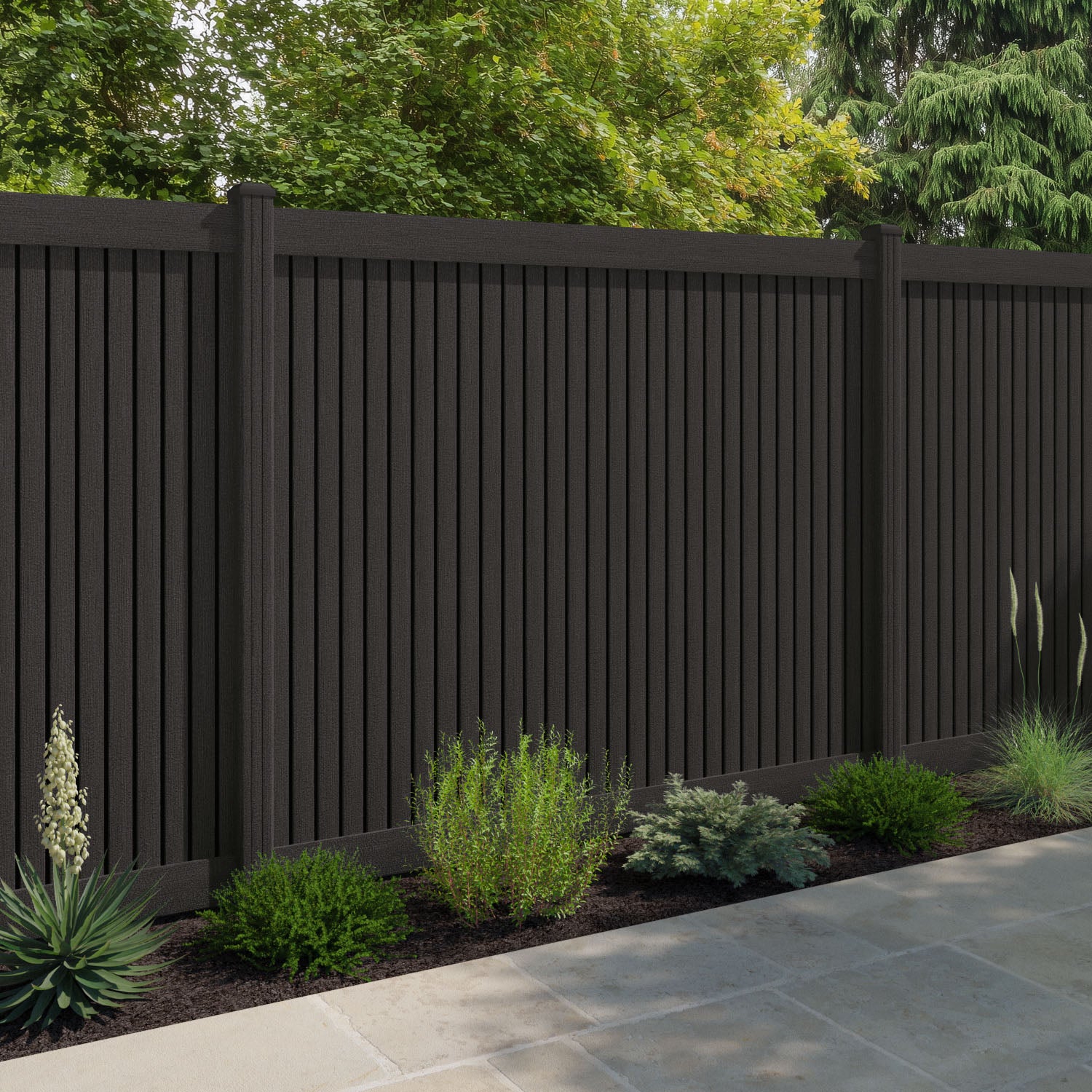 Virtis Fence Panel - Dark Oak - with our composite posts