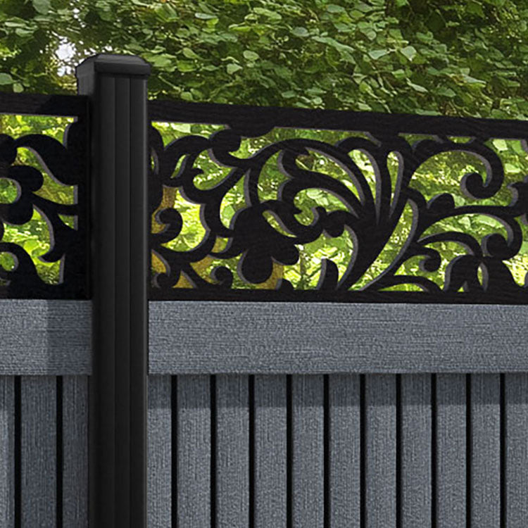 Virtis Eden Fence Panel - Anthracite - with our composite posts